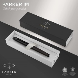 parker-im-penna-stilografica--nero-opaco-con-finiture-nere--punta-media-con-cartuccia-di-inchiostr