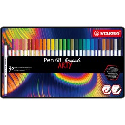 pennarello-premium-con-punta-a-pennello--stabilo-pen-68-brush--arty--scatola-in-metallo-da-30--c