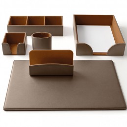 set-scrivania-6-pezzi--sottomano--accessori--similpelle-rugata-intempo-marrone