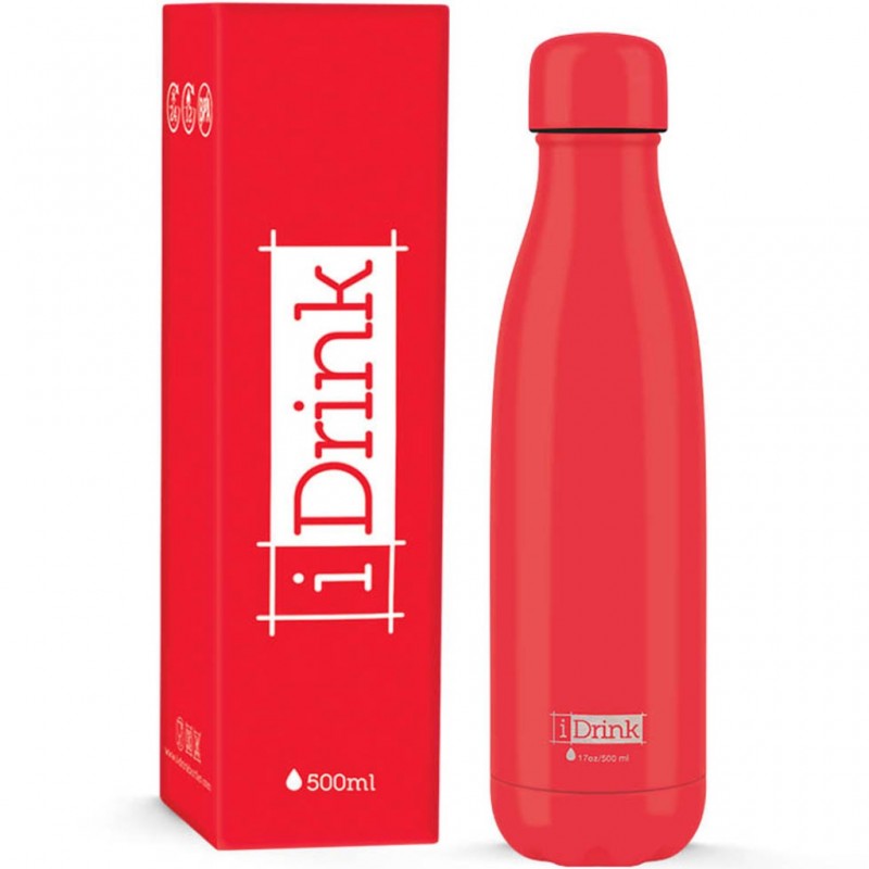 borraccia-termica-in-acciaio--idrink-rossa-500ml-per-caldo-freddo