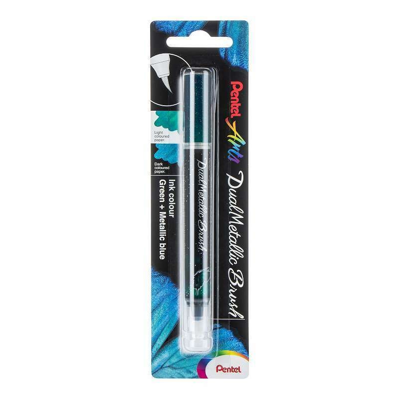 pentel-pennarelli-arts-dual-metallic-brush-pen-verdebl-metalizzato