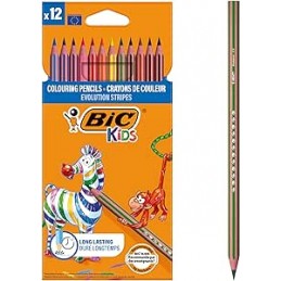 bic-kids-evolution-stripes-matite-colorate-colori-assortiti-confezione-da-12