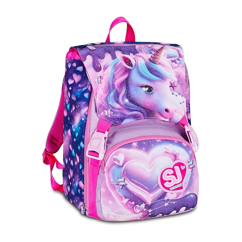 sj-gang-style-jam-gang-zaino-scuola-estensibile-pixie-unicorn-rosa-24l-zip-laterali-ali-a-scompa