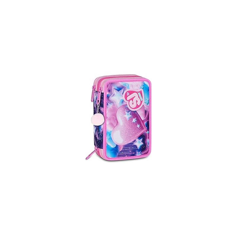 astuccio-sj-gang-style-jam-gang-zip-fluffy-pink-girl-rosa-triplo-scomparto-45-pezzi-set