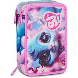 astuccio-sj-gang-style-jam-gang-3-zip-magical-fantasy-girl-rosa-triplo-scomparto-45-pezzi