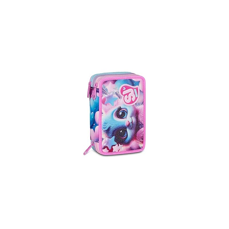 astuccio-sj-gang-style-jam-gang-3-zip-magical-fantasy-girl-rosa-triplo-scomparto-45-pezzi